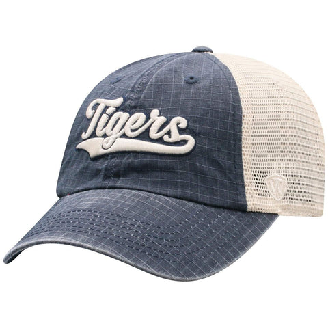 Auburn tigers tow marinblå "raggs" mesh script logotyp snapback slouch hatt keps - sportig upp