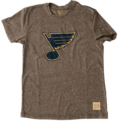St. Louis Blues Retro-Marken-T-Shirt aus weichem Vintage-Tri-Blend in Grau mit kurzen Ärmeln – sportlich