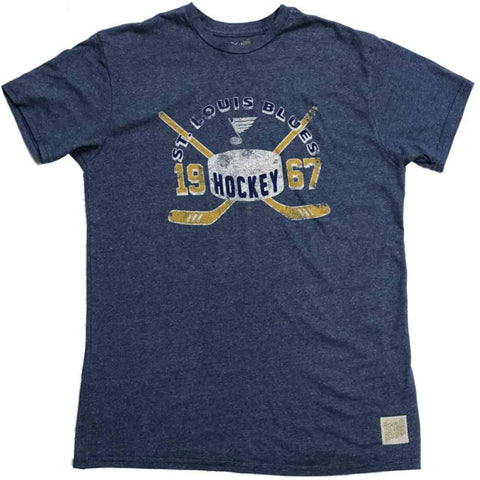 Shop St. Louis Blues Retro Brand Blue Soft Cotton Blend Vintage 1967 Hockey T-Shirt - Sporting Up