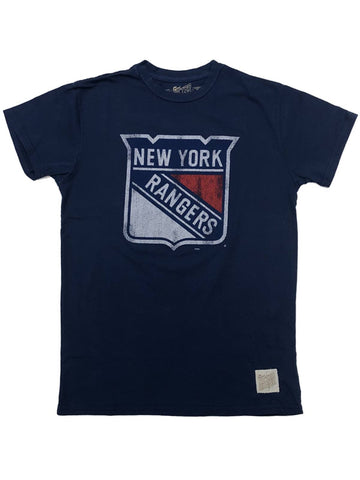 Shop New York Rangers Retro Brand Blue Vintage Hockey Soft Short Sleeve T-Shirt - Sporting Up