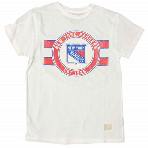 Shop New York Rangers Retro Brand YOUTH White Vintage Short Sleeve T-Shirt - Sporting Up