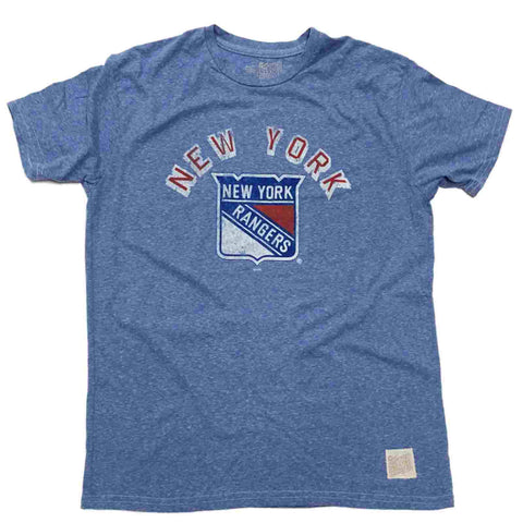 Shop New York Rangers Retro Brand Light Blue Vintage Tri-Blend Short Sleeve T-Shirt - Sporting Up