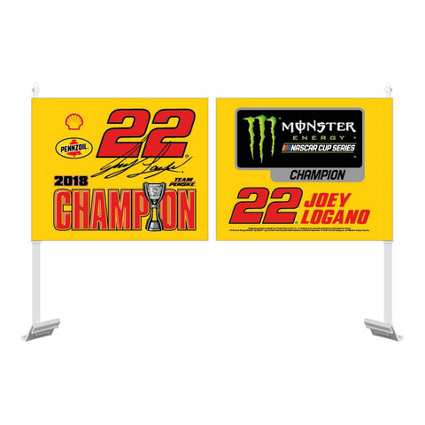 Shop Joey Logano #22 2018 NASCAR Monster Energy Cup Champion WinCraft Car Flag - Sporting Up