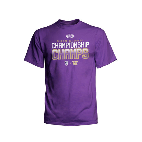 Achetez le t-shirt de vestiaire des champions de football universitaire pac-12 des Washington Huskies 2018 - Sporting Up