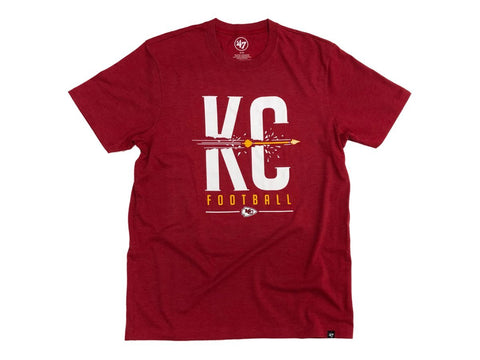 Kaufen Sie kurzärmliges Crew-T-Shirt der Marke „KC Football“ der Marke Kansas City Chiefs 47 mit Pfeil-Logo – sportlich