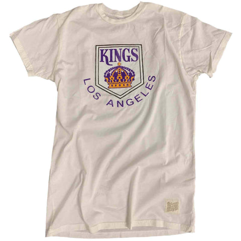 Shop Los Angeles LA Kings Retro Brand White Soft Cotton Short Sleeve T-Shirt - Sporting Up