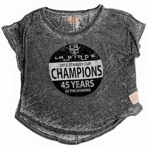 Shoppen Sie das graue Crop-Top „Los Angeles Kings Retro Brand Damen 2012 Stanley Cup Champs“ – sportlich