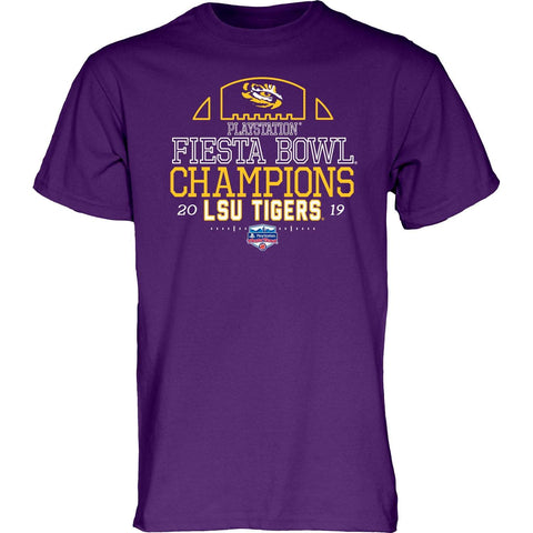 LSU Tigers 2019 CFP Playstation Fiesta Bowl Champions T-Shirt aus 100 % Baumwolle – sportlich