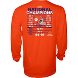 Clemson Tigers, tres veces campeones nacionales de fútbol 2018-2019, camiseta naranja ls - sporting up