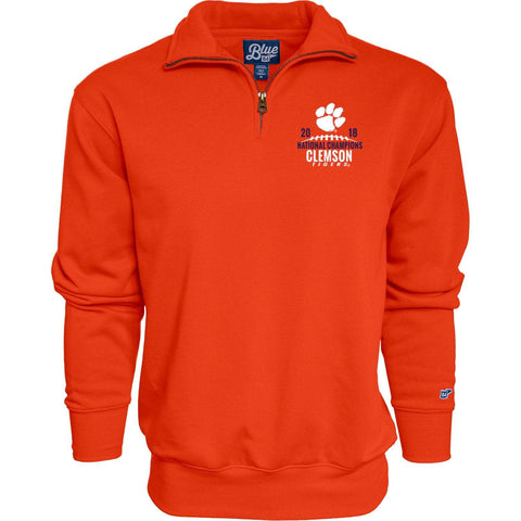 Compre un jersey naranja con cremallera de 1/4 de los campeones nacionales de fútbol de los Clemson Tigers 2018-2019 - sporting up