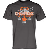 Clemson Tigers 2018-2019 Football National Champions Gray Short Sleeve T-Shirt - Sporting Up