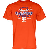 Clemson Tigers 2018-2019 Football National Champions Orange Short Sleeve T-Shirt - Sporting Up