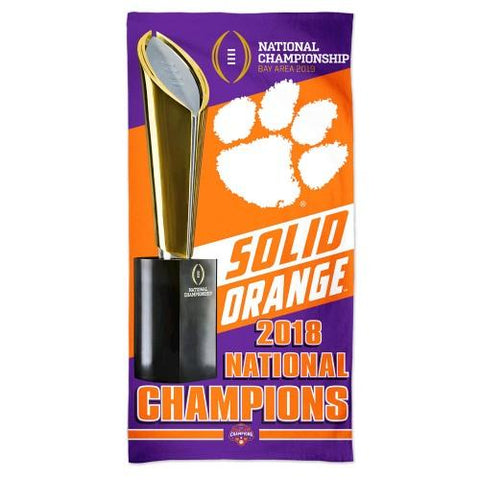 Shop Clemson Tigers 2018-2019 Football National Champions Spectra Beach Towel - Sporting Up
