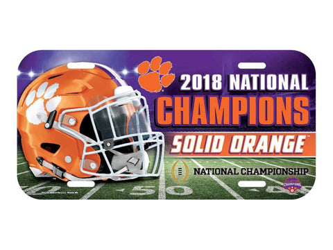 Shop Clemson Tigers 2018-2019 Football National Champions Plastic License Plate Cover - Sporting Up