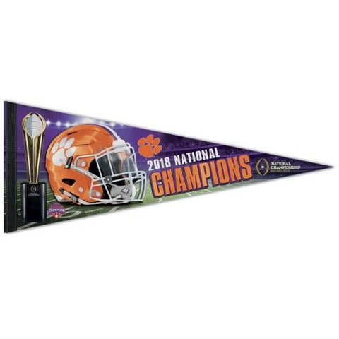 Shop Clemson Tigers 2018-2019 Football National Champions WinCraft Premium Pennant - Sporting Up