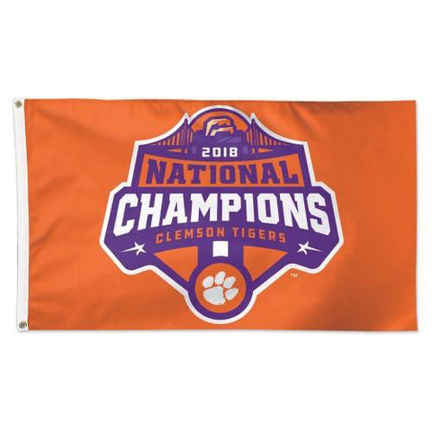 Shop Clemson Tigers 2018-2019 Football National Champions Deluxe Flag (3'x5') - Sporting Up