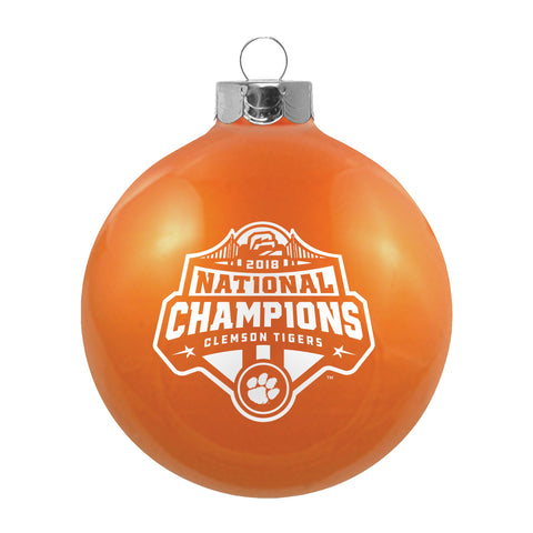 Shop Clemson Tigers 2018-2019 CFP National Champions Glass Ball Christmas Ornament - Sporting Up