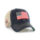 Operation Hat Trick OHT American Flag 47 Brand Navy Trawler Mesh Relax Hat Cap - Sporting Up