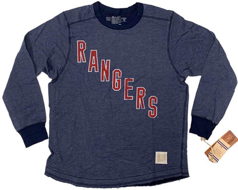 Shop New York Rangers Retro Brand Navy Heavyweight Vintage Long Sleeve T-Shirt - Sporting Up