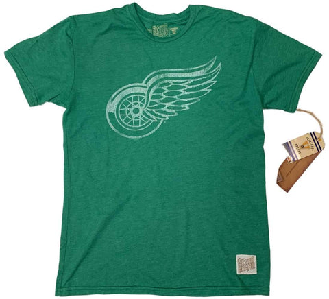 Shop Detroit Red Wings Retro Brand Green Soft Vintage Short Sleeve T-Shirt - Sporting Up