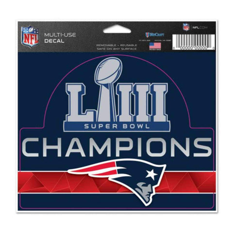 New England Patriots 2018-2019 Super Bowl LIII Champions Multi-Use Decal - Sporting Up