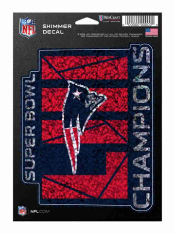 Shop New England Patriots 2018-2019 Super Bowl LIII Champions Shimmer Glitter Decal - Sporting Up