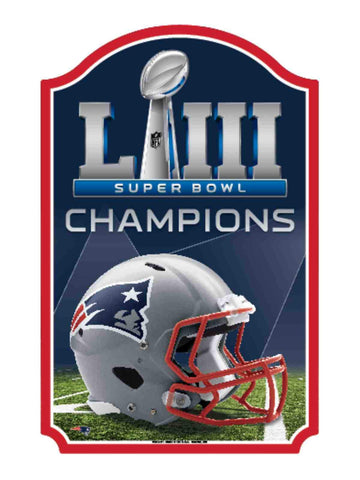 Shop New England Patriots 2018-2019 Super Bowl LIII Champions Wood Wall Sign - Sporting Up