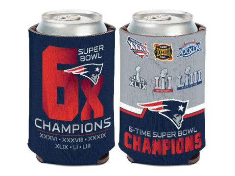 Shop New England Patriots 2019 Super Bowl LIII 6-Time Champions Drink Can Cooler - Sporting Up