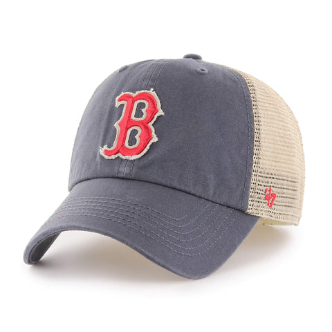 Shop Boston Red Sox '47 Vintage Navy Rayburn Franchise Mesh Slouch Fitted Hat Cap - Sporting Up