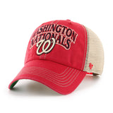 Washington Nationals '47 Red Tuscaloosa Clean Up Mesh Snapback Slouch Hat Cap - Sporting Up