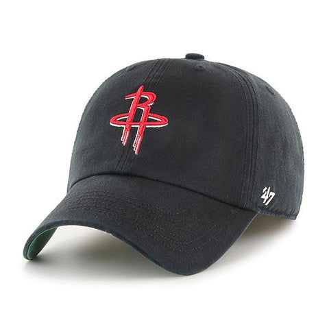 Houston Rockets '47 Black Clean Up Adjustable Strapback Slouch Relax Fit Hat Cap - Sporting Up