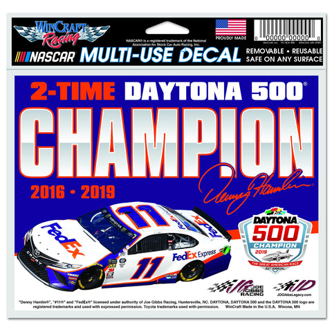 Shop Denny Hamlin #11 NASCAR 2016 2019 2-Time Daytona 500 Champion Multi-Use Decal - Sporting Up