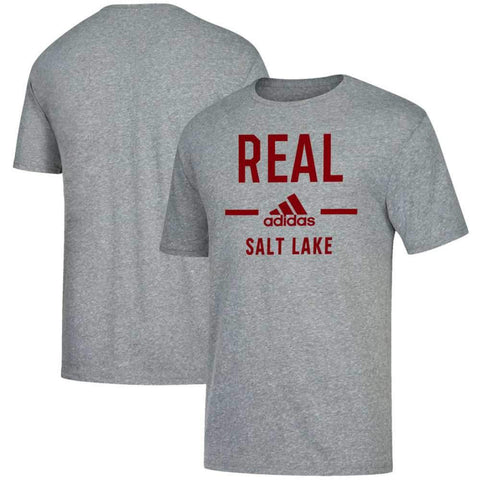 Shop Real Salt Lake MLS Adidas Gray Soft Tri-Blend Short Sleeve T-Shirt - Sporting Up