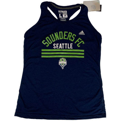 Shop Seattle Sounders FC Adidas WOMEN'S Navy "Ultimate" Racerback Tank Top - Sporting Up