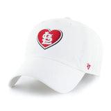 St. Louis Cardinals '47 WOMEN'S White & Red Heart Logo Clean Up Adj. Hat Cap - Sporting Up