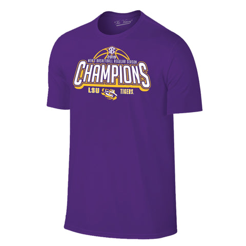 Handla LSU Tigers 2019 SEC Basketball Champions T-shirt för män omklädningsrum - Sporting Up