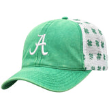 Alabama Crimson Tide TOW Green St. Patrick's Day Clover Mesh Adj Relax Hat Cap - Sporting Up