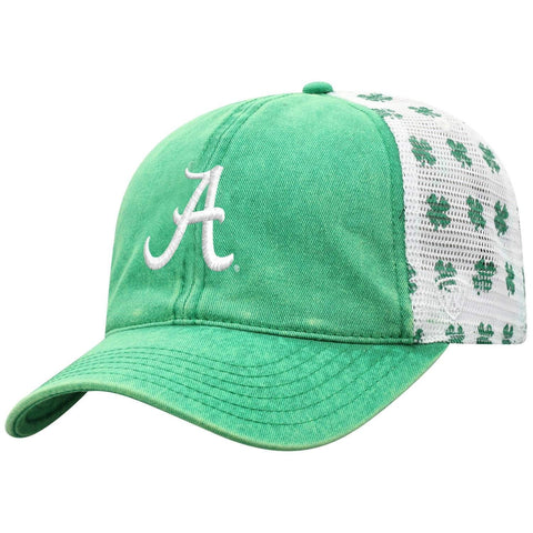 Shop Alabama Crimson Tide TOW Green St. Patrick's Day Clover Mesh Adj Relax Hat Cap - Sporting Up