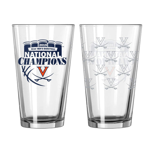 Shop Virginia Cavaliers 2019 NCAA Basketball National Champions Satin Etch Pint Glass - Sporting Up