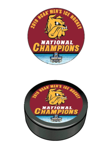 Shop Minnesota Duluth Bulldogs 2019 NCAA Men's Frozen Four Champions Hockey Puck - Sporting Up
