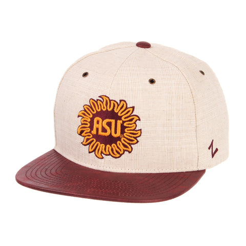 Shop Arizona State Sun Devils Zephyr "Havana" Structured Snapback Flat Bill Hat Cap - Sporting Up