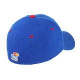 Kansas Jayhawks Zephyr Flag Logo Royal Blue Structured Stretch Fit Hat Cap - Sporting Up