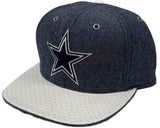 Dallas Cowboys Authentic Denim & White Structured Snapback Flat Bill Hat Cap - Sporting Up
