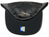 Auburn Tigers Zephyr Black Faux Leather with Textured Flat Bill Snapback Hat Cap - Sporting Up