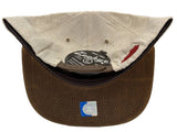 Louisville Cardinals Zephyr Ivory Linen & Brown Faux Leather Flat Bill Hat Cap - Sporting Up