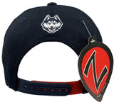 UCONN Huskies Zephyr Shag Carpet Logo Navy & Gray Snapback Flat Bill Hat Cap - Sporting Up