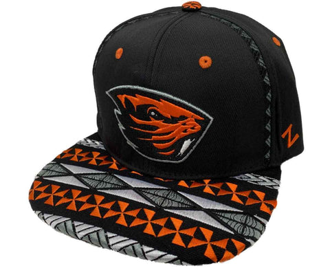 Shop Oregon State Beavers Zephyr "Makai" TOA Collection Black Adj. Flat Bill Hat Cap - Sporting Up