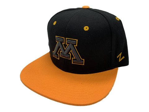 Minnesota golden gophers zephyr svart & guld snapback platt bill hatt keps - sportig upp