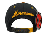 Minnesota Golden Gophers Zephyr Black & Gold Snapback Flat Bill Hat Cap - Sporting Up