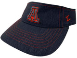 Arizona Wildcats Zephyr Dark Denim Adjustable Strap Golf Visor Hat Cap - Sporting Up